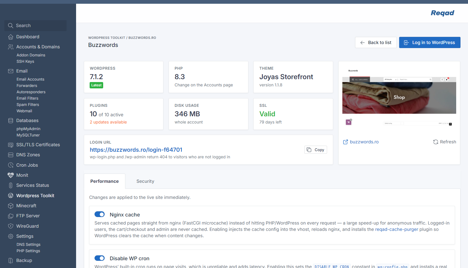Reqad WordPress toolkit